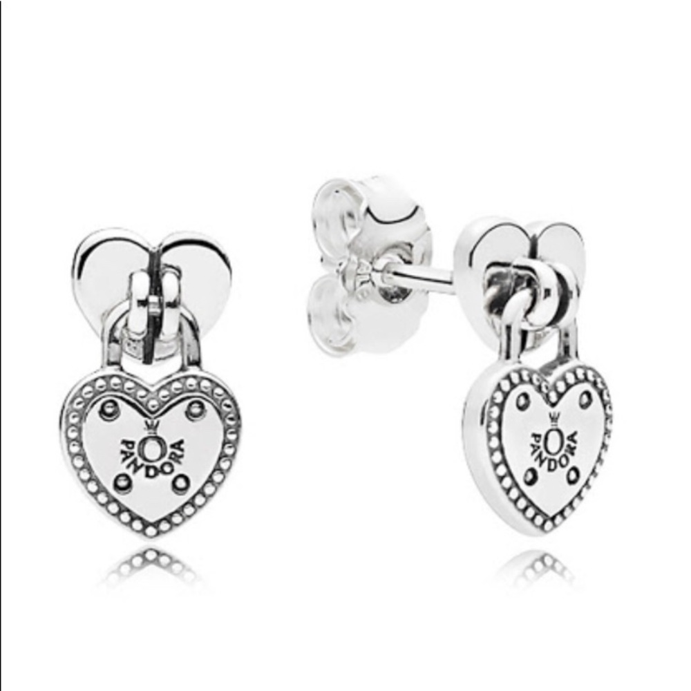 NWOT Pandora Love Locks Stud Earrings